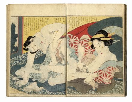  Keisai Eisen  (Hoshigaoka (Edo), 1790 - 1848) : Ehon mime kurabe - Bellezze femminili a confronto (volumi 1 e 2 di tre).  - Asta Grafica & Libri - Libreria Antiquaria Gonnelli - Casa d'Aste - Gonnelli Casa d'Aste