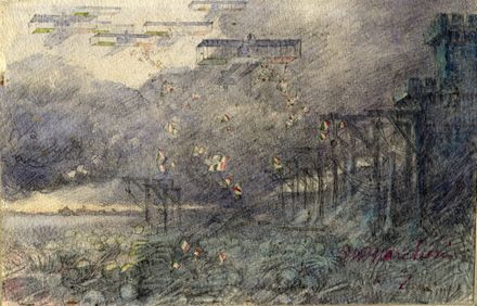  Salvatore Marchesi  (Parma, 1852 - Parma, 1926) : Lotto di 3 acquerelli con soggetti di guerra.  - Auction Graphics & Books - Libreria Antiquaria Gonnelli - Casa d'Aste - Gonnelli Casa d'Aste