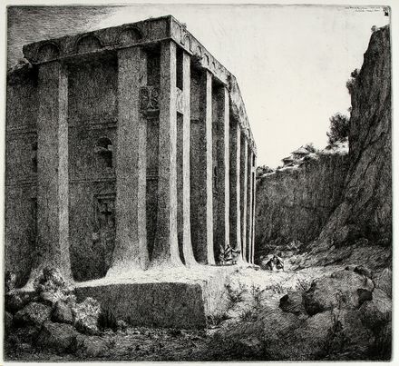  Lino Bianchi Barriviera  (Montebelluna, 1906 - Acilia, 1985) : Veduta della chiesa di Madhanè Alàm da sud-ovest.  - Asta Grafica & Libri - Libreria Antiquaria Gonnelli - Casa d'Aste - Gonnelli Casa d'Aste
