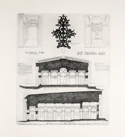  Lino Bianchi Barriviera  (Montebelluna, 1906 - Acilia, 1985) : Veduta della chiesa di Madhan Alm da sud-ovest.  - Asta Grafica & Libri - Libreria Antiquaria Gonnelli - Casa d'Aste - Gonnelli Casa d'Aste