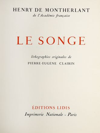  Montherlant Henry de : Oeuvre Romanesque. Libro d'Artista, Letteratura francese, Collezionismo e Bibliografia, Letteratura  - Auction Graphics & Books - Libreria Antiquaria Gonnelli - Casa d'Aste - Gonnelli Casa d'Aste