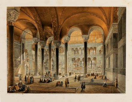  Fossati Gaspard : Aya Sofia, Constantinople, as recently restored by order of H. M. the Sultan Abdul Medjid. From the original drawings by Gaspard Fossati lithographed by Lovis Haghe. Geografia e viaggi, Architettura, Religione, Figurato, Collezionismo e Bibliografia  Louis Haghe  - Auction Graphics & Books - Libreria Antiquaria Gonnelli - Casa d'Aste - Gonnelli Casa d'Aste