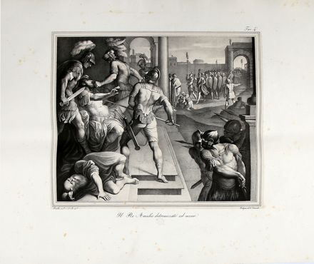  Giovanni Battista Frulli  (Bologna, 1765 - 1837, ) : Il fregio della sala Magnani dipinto a fresco dai celebri Lodovico, Annibale ed Agostino Carracci.  Gaetano Cenestrelli  (Attivo nel XIX secolo, )  - Asta Grafica & Libri - Libreria Antiquaria Gonnelli - Casa d'Aste - Gonnelli Casa d'Aste