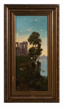  Francesco Mancini  (Napoli, 1830 - Napoli, 1905) : Scorcio del golfo di Napoli.  - Auction Graphics & Books - Libreria Antiquaria Gonnelli - Casa d'Aste - Gonnelli Casa d'Aste