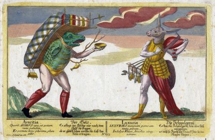  Albrecht Schmidt  (Ulm, 1667 - Augsburg, 1744) [excudit] : Septem peccata mortalia / Die sieben Todsünden.  - Asta Grafica & Libri - Libreria Antiquaria Gonnelli - Casa d'Aste - Gonnelli Casa d'Aste