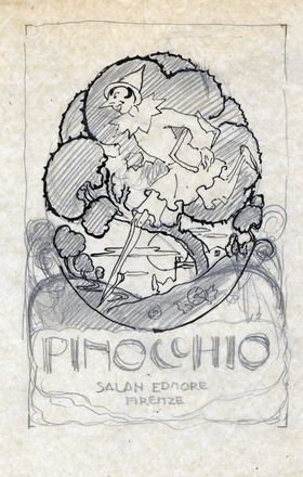  Maria Augusta Cavalieri  (Firenze, 1900 - Pelago, 1982) : Lotto di 5 illustrazioni per Pinocchio.  - Auction Graphics & Books - Libreria Antiquaria Gonnelli - Casa d'Aste - Gonnelli Casa d'Aste