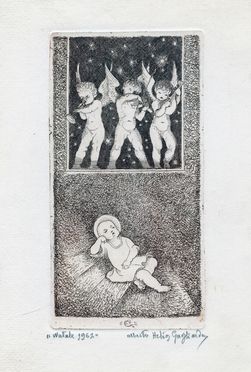  Alberto Helios Gagliardo  (Genova, 1893 - 1987) : Lotto composto di 6 acqueforti a soggetto natalizio.  - Asta Grafica & Libri - Libreria Antiquaria Gonnelli - Casa d'Aste - Gonnelli Casa d'Aste