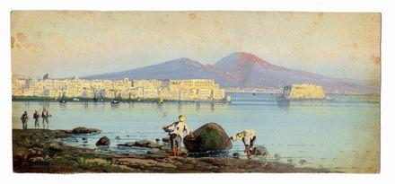  Yves Gianni  (Italia, ) : Coppia di vedute del golfo di Napoli.  - Auction Graphics & Books - Libreria Antiquaria Gonnelli - Casa d'Aste - Gonnelli Casa d'Aste