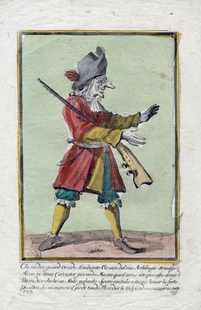  Anonimo del XVIII secolo : Cinque personaggi caricaturali.  - Asta Grafica & Libri - Libreria Antiquaria Gonnelli - Casa d'Aste - Gonnelli Casa d'Aste