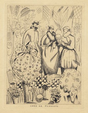 Jean-mile Laboureur  (Nantes, 1877 - Pnestin, 1943) : Chez la floriste.  - Asta Grafica & Libri - Libreria Antiquaria Gonnelli - Casa d'Aste - Gonnelli Casa d'Aste