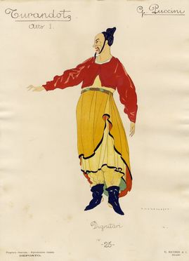  Umberto Brunelleschi  (Montemurlo, 1879 - Parigi, 1949) : Lotto di 3 litografie per Turandot.  Giacomo Puccini  - Auction Graphics & Books - Libreria Antiquaria Gonnelli - Casa d'Aste - Gonnelli Casa d'Aste