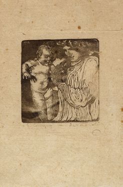  Adolfo De Carolis  (Montefiore dell'Aso, 1874 - Roma, 1928) : Maternità.  - Asta Grafica & Libri - Libreria Antiquaria Gonnelli - Casa d'Aste - Gonnelli Casa d'Aste