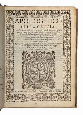  Corsini Accursio : Apologetico della caccia... Caccia e pesca, Feste - Folklore - Giochi - Sport  - Auction Graphics & Books - Libreria Antiquaria Gonnelli - Casa d'Aste - Gonnelli Casa d'Aste