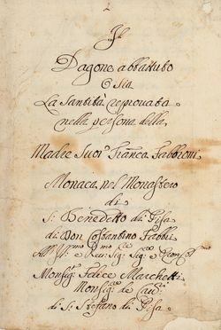  Fabbri Costantino : Il dagone abbattuto o sia la Santità reprovata nella persona della madre suor Franca Fabbroni monaca nel monastero di San benedetto di Pisa... Religione  - Auction Graphics & Books - Libreria Antiquaria Gonnelli - Casa d'Aste - Gonnelli Casa d'Aste