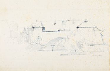  Pietro Annigoni  (Milano, 1910 - Firenze, 1988) : Veduta di Norimberga.  - Auction Graphics & Books - Libreria Antiquaria Gonnelli - Casa d'Aste - Gonnelli Casa d'Aste