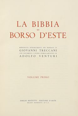  Venturi Adolfo : La Bibbia di Borso d'Este.  - Asta Grafica & Libri - Libreria Antiquaria Gonnelli - Casa d'Aste - Gonnelli Casa d'Aste