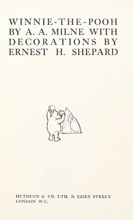  Milne Alan Alexander : Winnie the pooh.  Ernest Howard Shepard  - Asta Grafica & Libri - Libreria Antiquaria Gonnelli - Casa d'Aste - Gonnelli Casa d'Aste