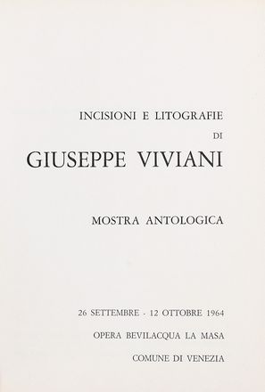 Incisioni e litografie di Giuseppe Viviani. Mostra ontologica. Letteratura italiana, Incisione, Letteratura, Arte  Giorgio Trentin  - Auction Graphics & Books - Libreria Antiquaria Gonnelli - Casa d'Aste - Gonnelli Casa d'Aste