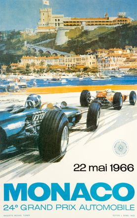  Michael Turner  (1934) : Lotto composto di 3 manifesti per il Gran Premio di Monaco.  - Auction Graphics & Books - Libreria Antiquaria Gonnelli - Casa d'Aste - Gonnelli Casa d'Aste