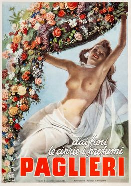  Luigi (Gino) Boccasile  (Bari, 1901 - Milano, 1952) : Dai fiori le ciprie i profumi Paglieri.  - Asta Grafica & Libri - Libreria Antiquaria Gonnelli - Casa d'Aste - Gonnelli Casa d'Aste