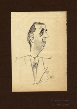  Mario Vellani Marchi  (Modena, 1895 - Milano, 1979) : Lotto composto di 3 disegni caricaturali.  - Asta Grafica & Libri - Libreria Antiquaria Gonnelli - Casa d'Aste - Gonnelli Casa d'Aste