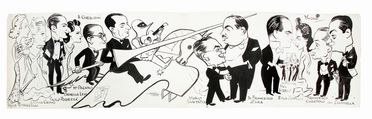  Gino Mugnai  (Firenze, 1898 - 1955) : Lotto di 26 disegni caricaturali, alcuni di grande formato.  - Asta Grafica & Libri - Libreria Antiquaria Gonnelli - Casa d'Aste - Gonnelli Casa d'Aste