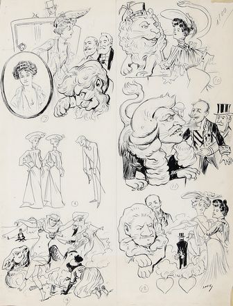  Sahib [pseud. di Lesage Louis-Ernest]  (Parigi, 1847 - 1919) : Lotto di 3 disegni per la rivista La Vie Parisienne.  - Asta Grafica & Libri - Libreria Antiquaria Gonnelli - Casa d'Aste - Gonnelli Casa d'Aste