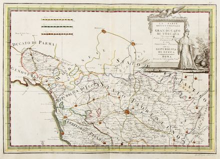  Cassini Giovanni Maria : La parte settentrionale del Granducato di Toscana. La Parte meridionale del Granducato di Toscana. Cartografia, Geografia e viaggi  - Auction Graphics & Books - Libreria Antiquaria Gonnelli - Casa d'Aste - Gonnelli Casa d'Aste