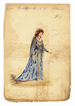 Anonimo del XX secolo : Lotto composto di 46 bozzetti per Giulietta e Romeo di Charles Gounod.  William Shakespeare, Charles Gounod  - Asta Grafica & Libri - Libreria Antiquaria Gonnelli - Casa d'Aste - Gonnelli Casa d'Aste