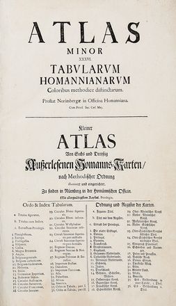  Homann Johann Baptist : Atlas minor XXXVI tabularum Homannianarum coloribus methodice distinctarum.  - Asta Grafica & Libri - Libreria Antiquaria Gonnelli - Casa d'Aste - Gonnelli Casa d'Aste