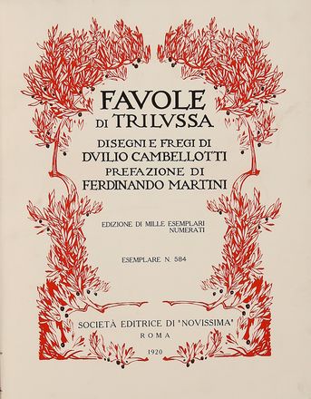  Trilussa [pseud. Carlo Alberto Salustri] : Favole di Trilussa. Libro d'Artista, Collezionismo e Bibliografia  - Auction Graphics & Books - Libreria Antiquaria Gonnelli - Casa d'Aste - Gonnelli Casa d'Aste