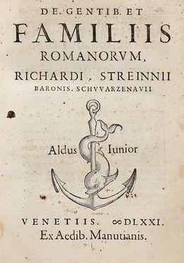  Streinnius Richardus : De gentib. et familiis Romanorum. Classici, Aldina, Letteratura, Collezionismo e Bibliografia  - Auction Graphics & Books - Libreria Antiquaria Gonnelli - Casa d'Aste - Gonnelli Casa d'Aste