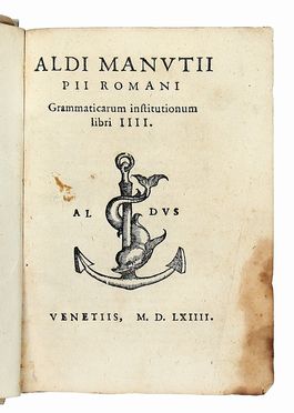  Manuzio Aldo : Grammaticarum institutionum libri IIII.  - Asta Grafica & Libri - Libreria Antiquaria Gonnelli - Casa d'Aste - Gonnelli Casa d'Aste
