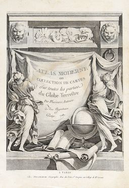 Atlas moderne ou collection de cartes sur toutes les parties du Globe terrestre.  Rigobert Bonne  (Raucourt, Ardenne, 1727 - Parigi, 1795), Giovanni Antonio Rizzi Zannoni  (Padova, 1736 - 1814, ), Jean Denis Janvier  (Parigi (?),, 1746 - 1782)  - Asta Grafica & Libri - Libreria Antiquaria Gonnelli - Casa d'Aste - Gonnelli Casa d'Aste