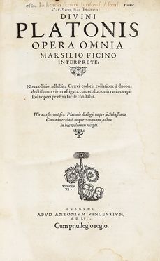  Plato : Opera omnia Marsilio Ficino interprete. Nova editio...  Marsilio Ficino  - Asta Grafica & Libri - Libreria Antiquaria Gonnelli - Casa d'Aste - Gonnelli Casa d'Aste