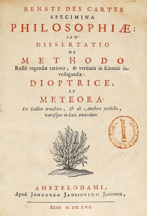  Descartes Ren : Principia philosophiae... Filosofia, Fisica, Astronomia, Scienze tecniche e matematiche, Scienze tecniche e matematiche  Johan Hudde, Hendrik (van) Heuraet, Rasmus Bartholin  - Auction Graphics & Books - Libreria Antiquaria Gonnelli - Casa d'Aste - Gonnelli Casa d'Aste