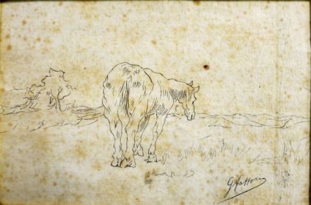  Giovanni Fattori  (Livorno, 1825 - Firenze, 1908) : Cavallino in un paesaggio.  - Auction Graphics & Books - Libreria Antiquaria Gonnelli - Casa d'Aste - Gonnelli Casa d'Aste