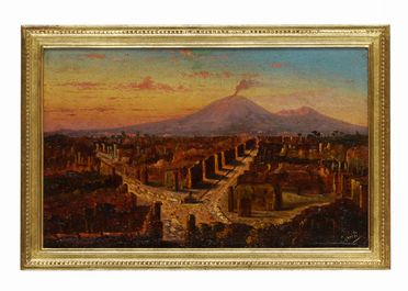  Gabriele Carelli  (Napoli, 1820 - Francia, 1900) [attribuito a] : Lotto composto di 2 vedute degli scavi di Pompei.  - Auction Graphics & Books - Libreria Antiquaria Gonnelli - Casa d'Aste - Gonnelli Casa d'Aste