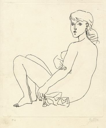  Franco Gentilini  (Faenza, 1909 - Roma, 1981) : Nudo femminile.  - Asta Grafica & Libri - Libreria Antiquaria Gonnelli - Casa d'Aste - Gonnelli Casa d'Aste