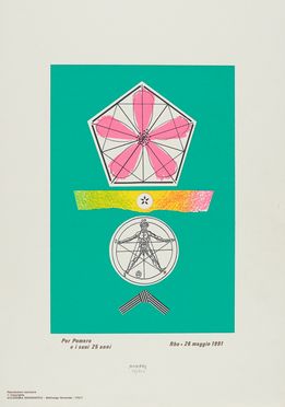  Bruno Munari  (Milano, 1907 - 1998) : Lotto composto di 2 incisioni.  - Asta Grafica & Libri - Libreria Antiquaria Gonnelli - Casa d'Aste - Gonnelli Casa d'Aste