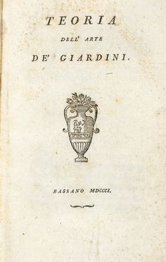  Mabil Luigi : Teoria dell'arte de' giardini.  - Asta Grafica & Libri - Libreria Antiquaria Gonnelli - Casa d'Aste - Gonnelli Casa d'Aste