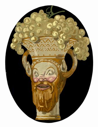  Enrico Sacchetti  (Roma, 1877 - Firenze, 1969) : Vaso in forma di testa di satiro.  - Auction Graphics & Books - Libreria Antiquaria Gonnelli - Casa d'Aste - Gonnelli Casa d'Aste