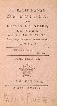  de Valcour Plancher : Le petit-neveu de Bocace, ou Contes nouveaux, en vers... Tome premier (-troisieme). Letteratura, Letteratura straniera, Letteratura  - Auction Graphics & Books - Libreria Antiquaria Gonnelli - Casa d'Aste - Gonnelli Casa d'Aste