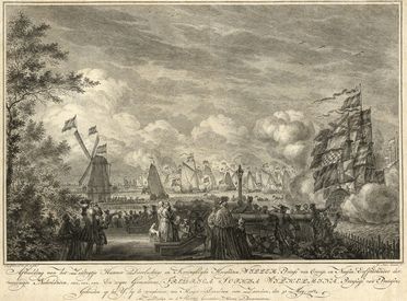  Ludolf Bakhuizen  (Emden, 1630 - Amsterdam, 1708) : La città di Amsterdam solca i mari sul carro di Poseidone.  - Asta Grafica & Libri - Libreria Antiquaria Gonnelli - Casa d'Aste - Gonnelli Casa d'Aste