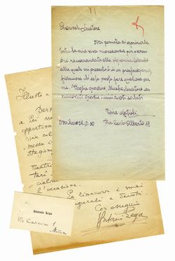 Raccolta di oltre 350 tra contratti, lettere, biglietti di cantanti, direttori, scenografi, strumentisti che collaborarono con il Teatro alla Scala nella prima met degli anni '30 del XX secolo.  - Asta Grafica & Libri - Libreria Antiquaria Gonnelli - Casa d'Aste - Gonnelli Casa d'Aste