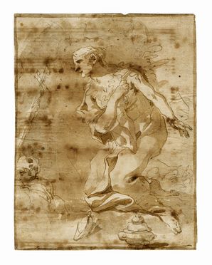  Scuola napoletana del XVII secolo : Maddalena penitente.  - Asta Grafica & Libri - Libreria Antiquaria Gonnelli - Casa d'Aste - Gonnelli Casa d'Aste