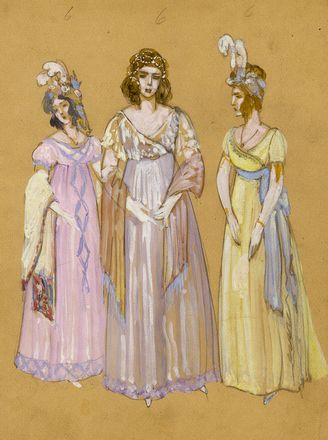 Lotto composto di 35 bozzetti per costumi teatrali femminili.  - Asta Grafica & Libri - Libreria Antiquaria Gonnelli - Casa d'Aste - Gonnelli Casa d'Aste