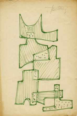  Marcello Fantoni  (Firenze, 1915 - 2011) : Lotto composto di 3 disegni astratti per sculture.  - Auction Graphics & Books - Libreria Antiquaria Gonnelli - Casa d'Aste - Gonnelli Casa d'Aste
