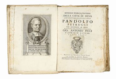  Pecci Giovanni Antonio : Memorie storico-critiche della citt di Siena che servono alla vita civile di Pandolfo Petrucci dal 1480 al 1512...  Giovanni Antonio Pecci  - Asta Grafica & Libri - Libreria Antiquaria Gonnelli - Casa d'Aste - Gonnelli Casa d'Aste