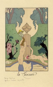  George Barbier  (Nantes, 1882 - Parigi, 1932) : La Luxure.  - Auction Graphics & Books - Libreria Antiquaria Gonnelli - Casa d'Aste - Gonnelli Casa d'Aste